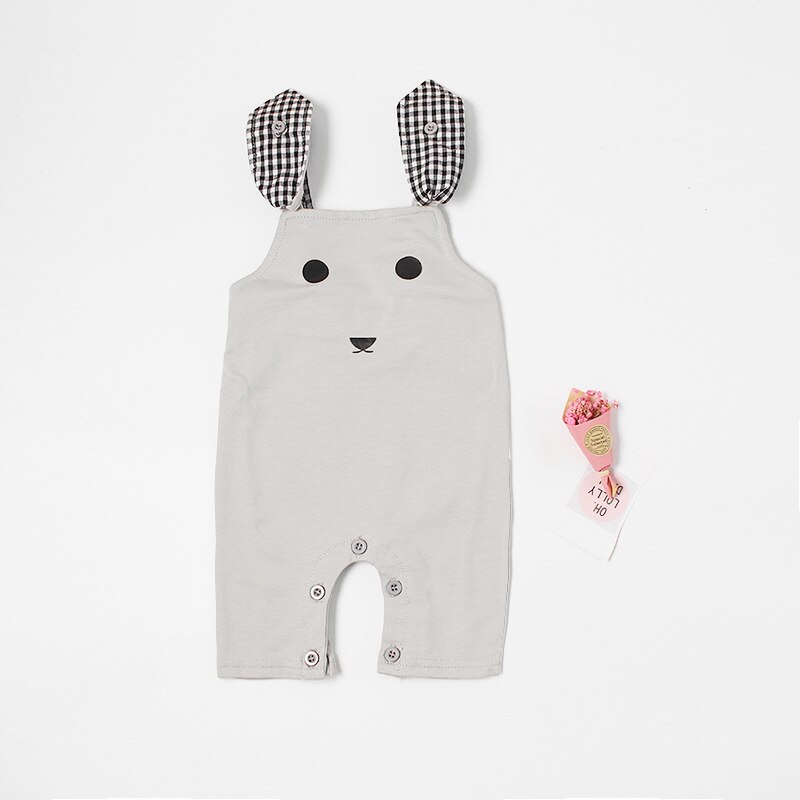 Babykleding katoenen lente/zomerbroekjes ha klimkleding baby overalls: Beige / 24m