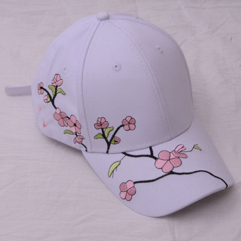 Stijl Plum Blossom En Perzik Bloesem Borduurwerk Baseball Cap Zomer Dames Leisure Caps Zon Bescherming Zonnescherm Hoed: 1