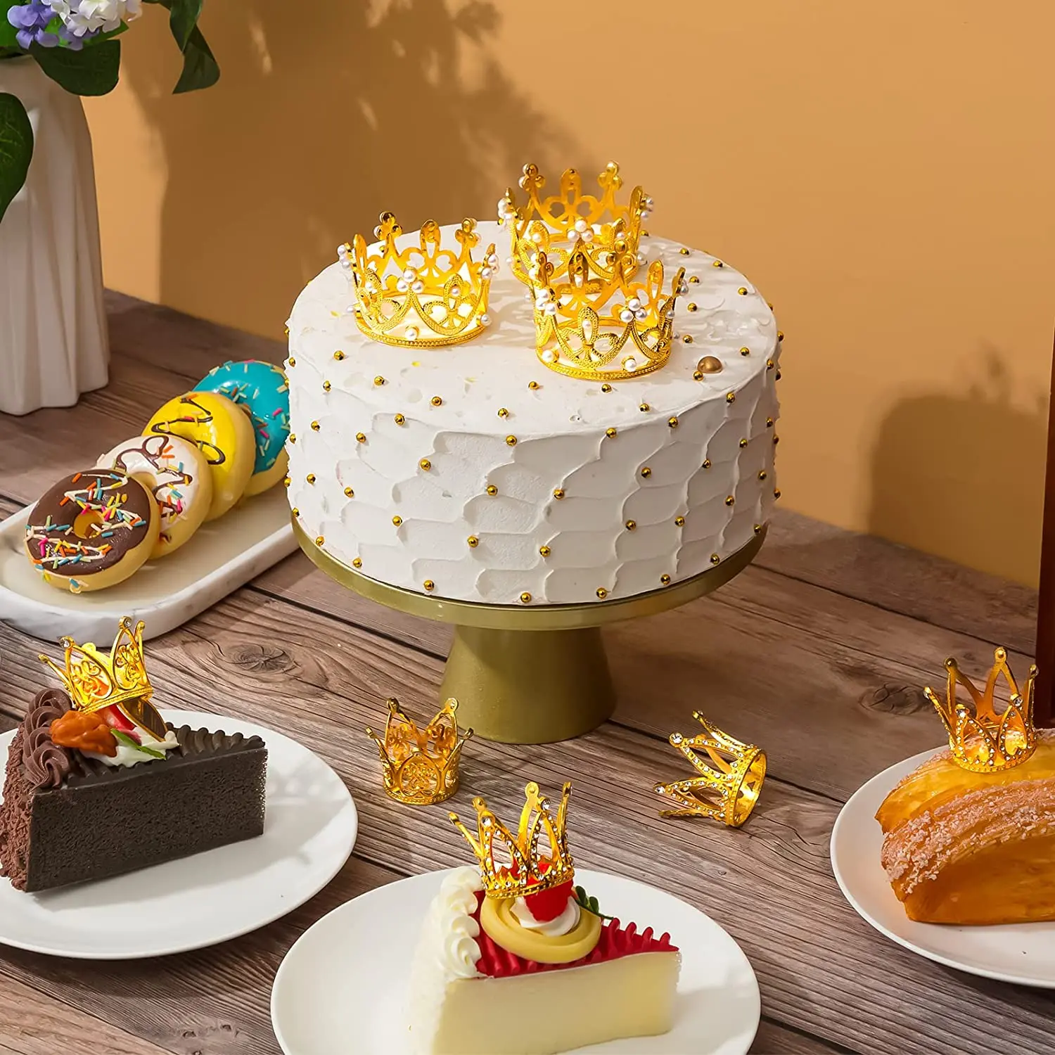 Mini Krone Kuchen Dekoration Perle Kronen freundlicher Haar Prinzessin Ornamente DIY Backen Cupcake Deckel Hochzeit Geburtstag Party Dekoration
