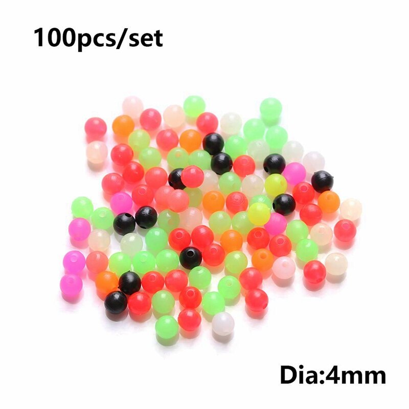 100 stk runde blandet farve pe plast kryds propper perler til karper rig fisk lokkemad perler udendørs fiskeri lokker tackle tilbehør: 4mm