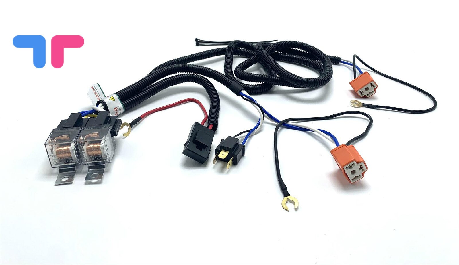 12V / 24V H4 Headlight Fix Dim Light Relay Wiring Harness System 2 Headlamp Light Bulb