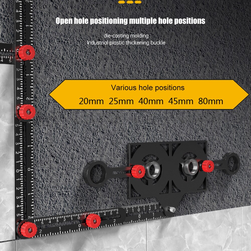 Regla de medición de ángulo múltiple, herramienta de construcción, localizador de guía de perforación de azulejos, buscador de regla de ángulo de aleación de aluminio, 12 pliegues