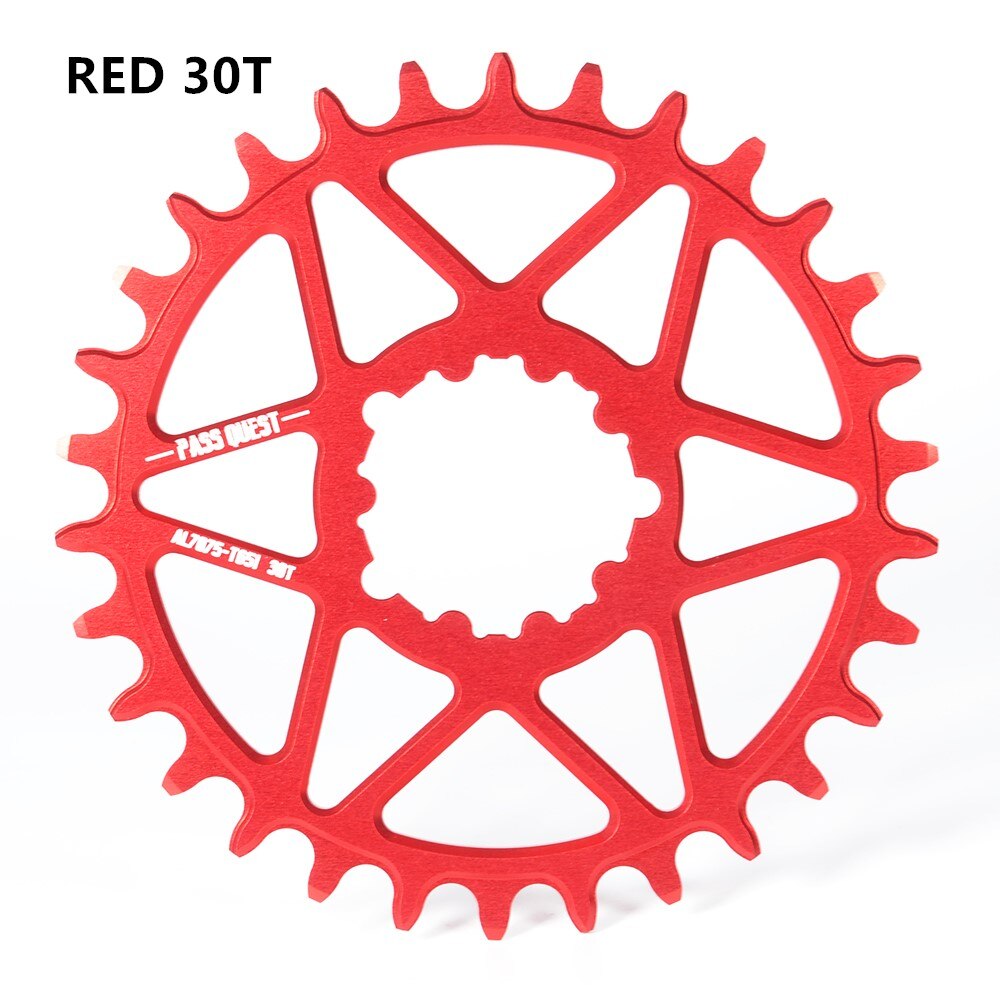 PASS QUEST SRAM gx xx1 eagle GXP round mountain bike narrow sprocket 30-44T bicycle bicycle sprocket 0mm offset crank 7075 alum: RED 30T