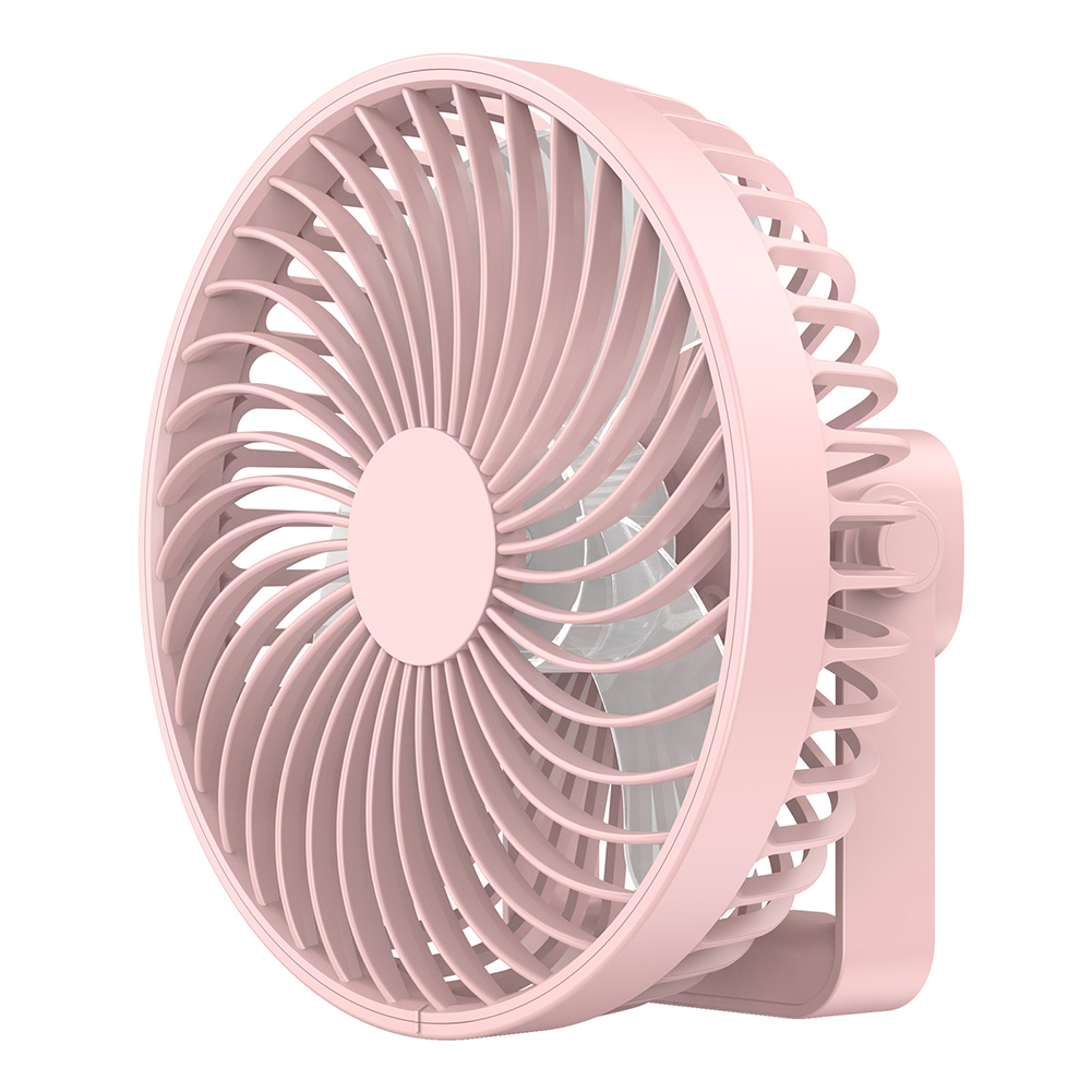 Rechargeable 3 Gears Adjustable Personal USB Desk Fan Portable Quiet Silent Desktop Mini Table Fan for Office Home Outdoor Tent: Pink