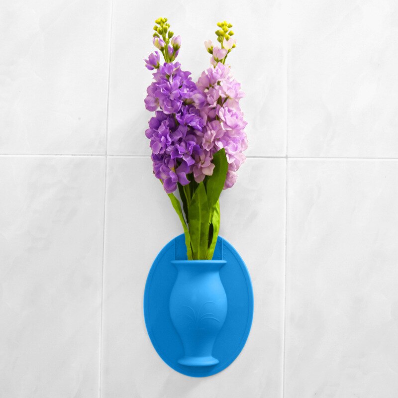 Portable Silicone Additive Sticky Vase Easy Removable Wall And Fridge Magic Flower Plant Vases DIY Home Decoration Accessories: 03