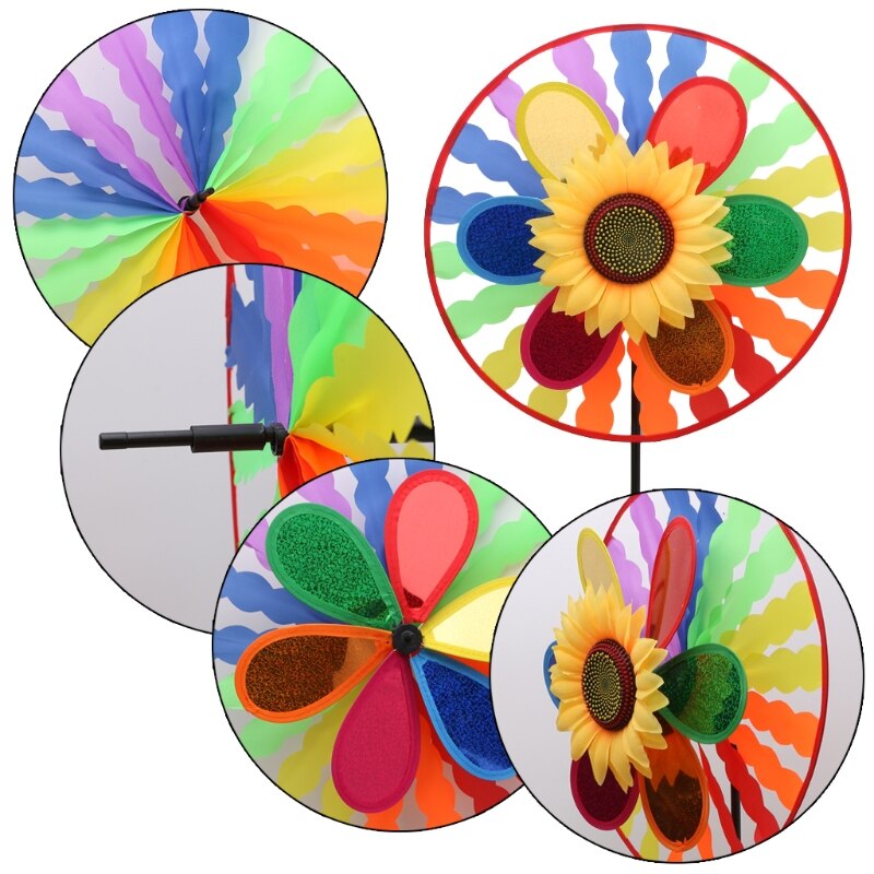 CANADIAN FLAG Circle Swirly Metal Wind Spinner