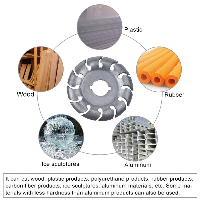 16 Mm Boring Molen Hout Rubber Carving Gereedschap 12 Tanden Vormgeven Disc Hoek Grinder Mangaan Staal Houtbewerking Gereedschap