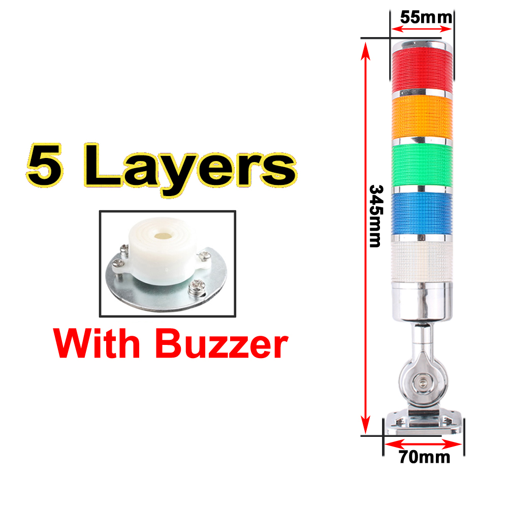 180 pila giratoria luz roja naranja ámbar verde luz de advertencia industrial para máquina CNC 24V CC 12V luz intermitente constante LED