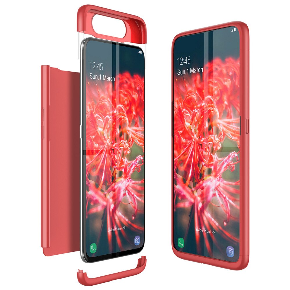 GKK Lifting Protection Case For Samsung A80 Case Luxury Plating Elk Patterns Anti-knock Hard Cover For Samsung A80 Case Fundas: Red PC