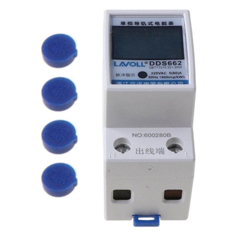 Display digitale LCD misuratore di consumo di energia monofase contatore di energia Watt wattmetro kWh 230V ca 50Hz guida Din