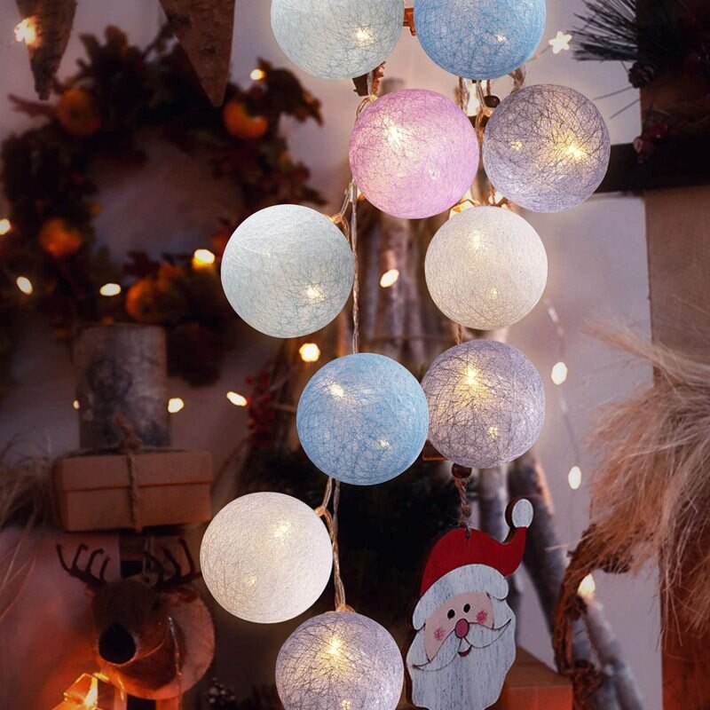 Baumwolle Ball LED Lichterketten 20 LEDs Batterie Betrieben Und USB Powered für Ostern Halloween Weihnachten Partei Wohnkultur