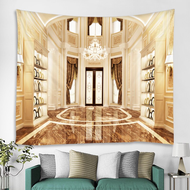 3d digital printing wall hanging living room style tapestry polyester fabric wall hanging tapestry party decoration