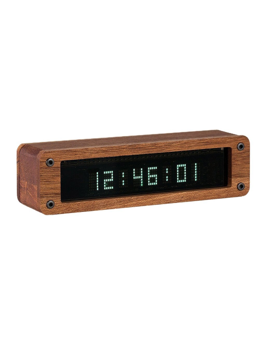 Mini Vintage VFD Clock Vacuum Fluorescent Display Tube Desk Mantel Shelf Clocks Desktop Electronic Table Clocks: wood