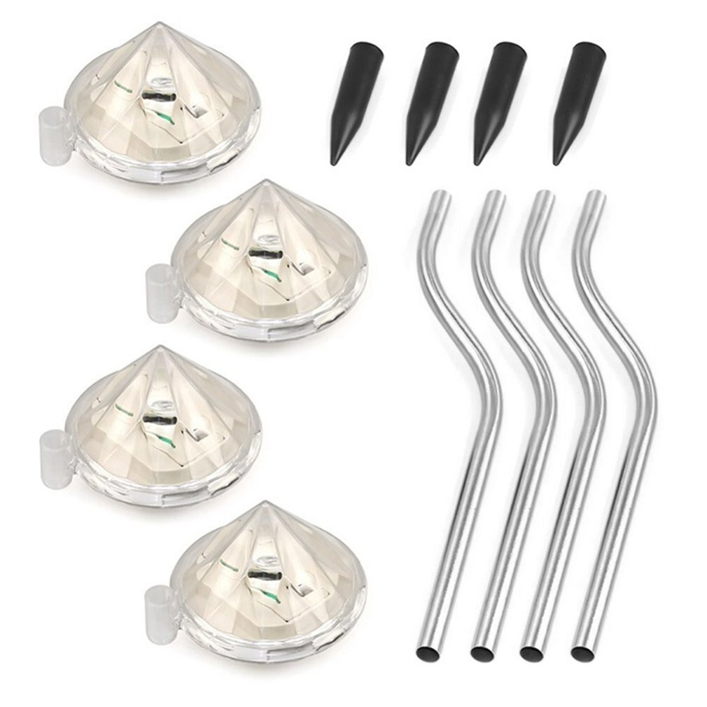 4pcs/set Diamond Shape LED Solar Powered Lamp Outdoor Lawn Lights for Pedestrian Pathway Garden Villa Decoration: Default Title