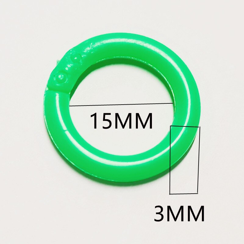 Inner diameter 15MM plastic ring binder DIY album circular binder hoop to open office bookbinding supplies album: Green