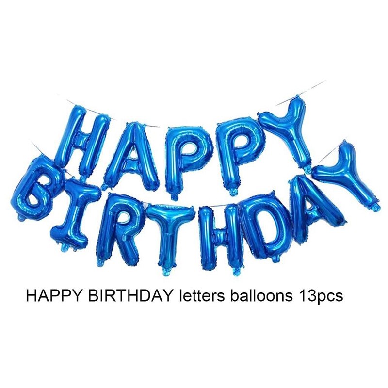 "Joyeux anniversaire" lettre ballons Kit feuille d'aluminium ballons décor de fête pour filles garçons-bleu