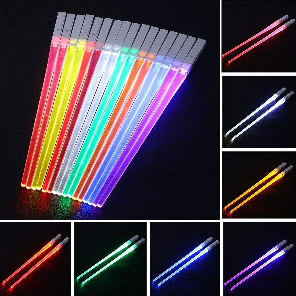 Lichtgevende eetstokjes 2 stuks/paar led-lichtgevende eetstokjes lichtgevende eetstokjes grappig 2 stuks/paar led-lichtgevende eetstokjes