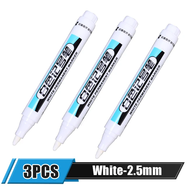 5/1Stck Fettige Weiße Marker Stift Graffiti Stifte Wasserdicht dauerhaft Gel Bleistift Reifen Notizbuch Glas Malerei Stift 0,7mm 1mm 2,5mm