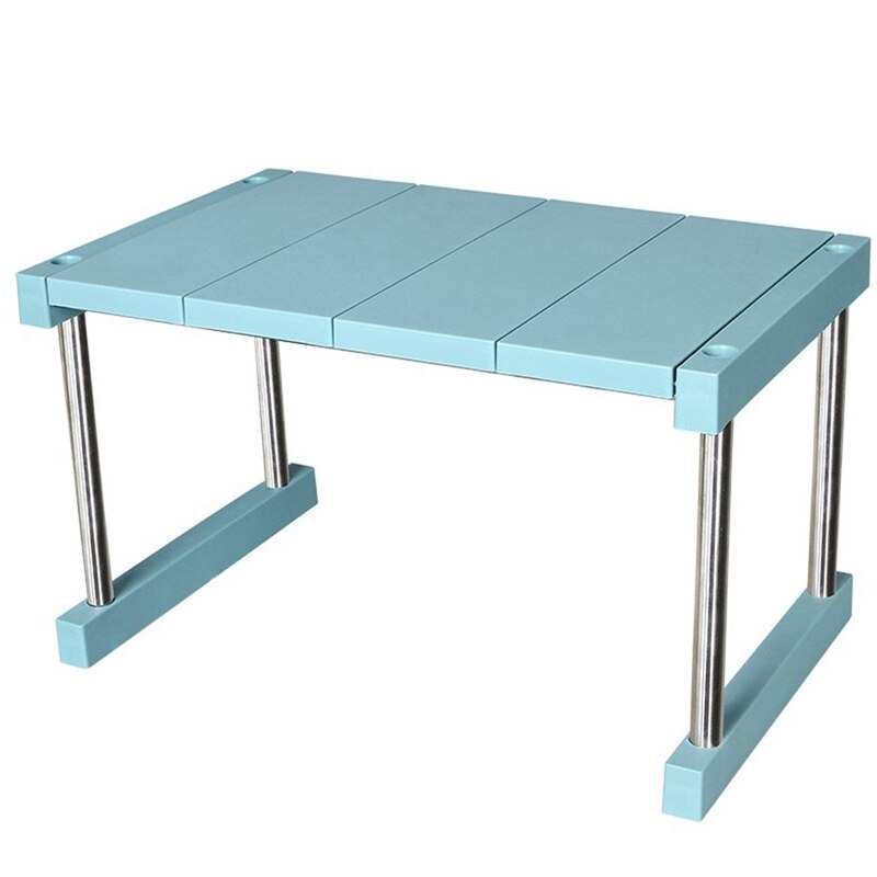 Kitchen Cabinet Counter Shelf Organizer Expandable Stackable Spice Rack for Dish Sauce: Blue