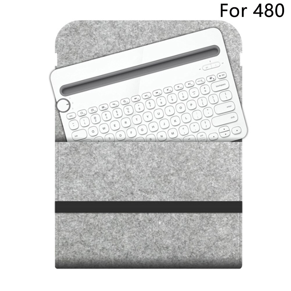 Bolsa de almacenamiento para teclado Logitech K380, funda de viaje portátil de fieltro, accesorios, funda protectora antigolpes Flexible: Light Grey For 480