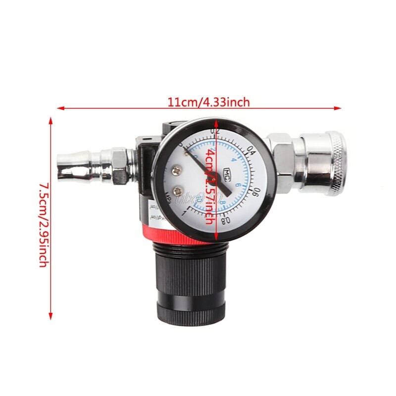 1/4" HVLP Spray Gun Air Regulator w/Pressure Gauge Diaphragm Control Auto Paint G03 Whosale