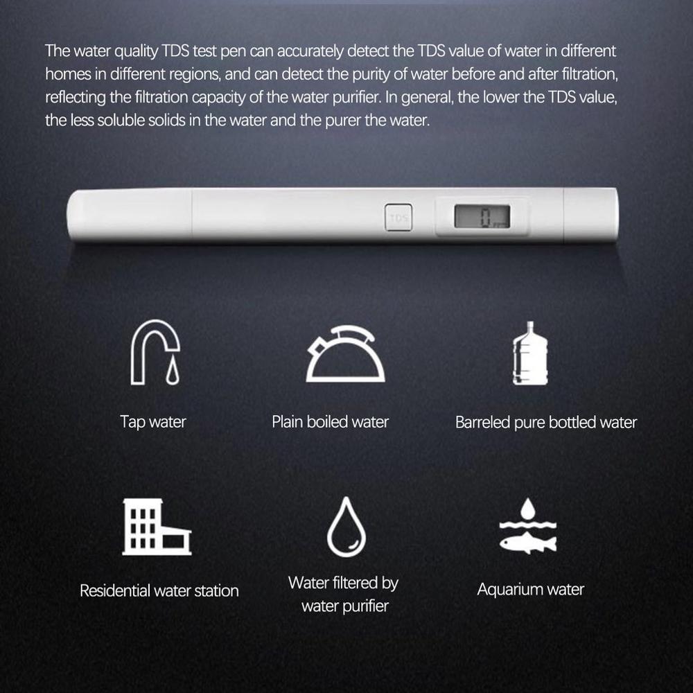 Xiaomi MI TDS próbnik cyfrowy miernik czystości wody wykrywania miernik długopis cyfrowy miernik czystości wody długopis test jakości czystości wody