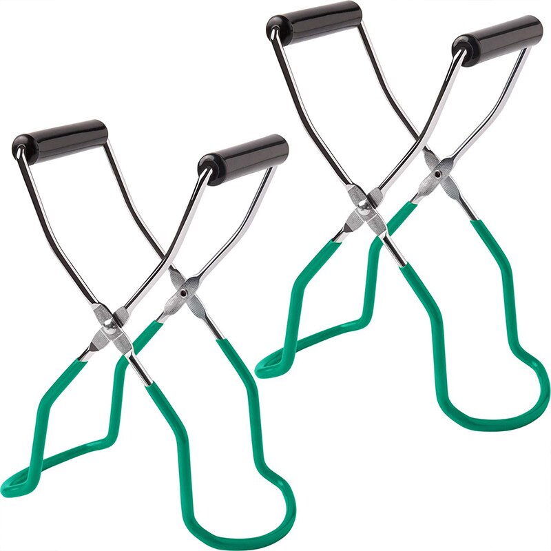 2 Pieces Canning Jar Lifter Tongs Stainless Steel Jar Lifter with Grip Handle for Home Kitchen