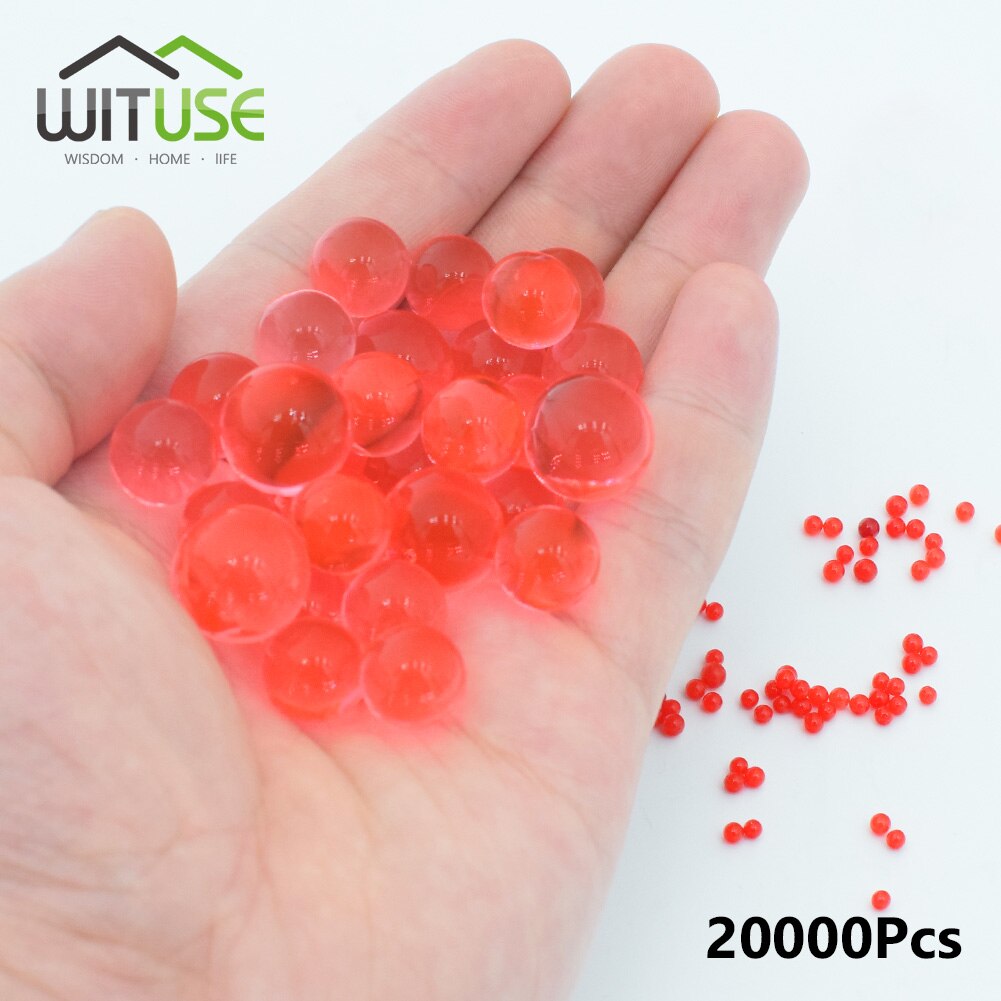 WITUSE 20000pcs/bag Crystal Soil Hydrogel Gel Polymer Water Beads Maison Growing Water Balls Big Flower/Wedding Decoration: Red