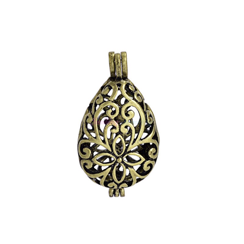 10Pcs Antiek Zilver Kleur Shape Hollow Medaillon Hangers Voor Diy Ketting Maken: Antique Bronze