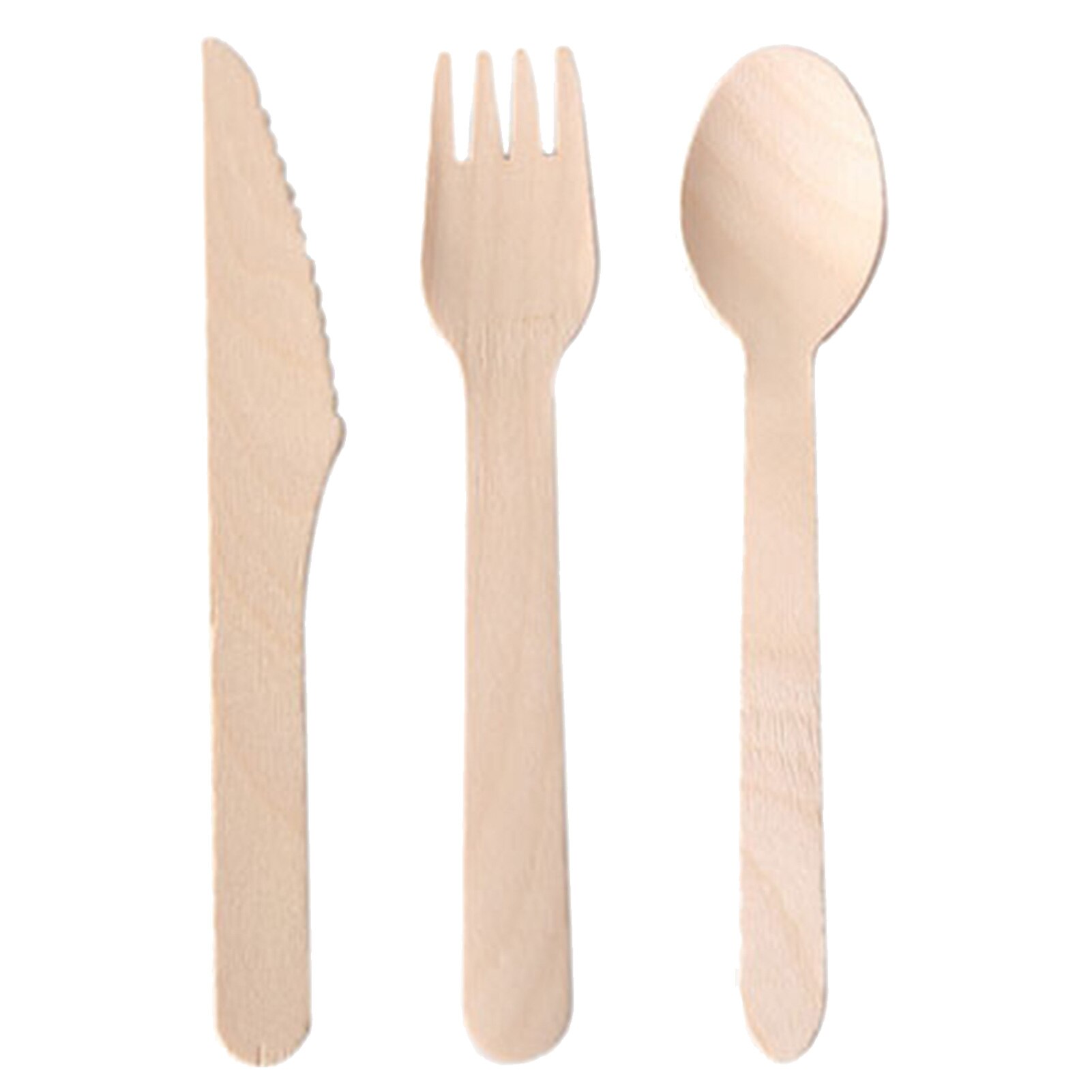 Drewniane sztućce biodegradowalne jednorazowe łyżka kuchenna zestaw 120 szt. Sztućce owocowe i 120 szt. Łyżka i 60 szt. Kuter