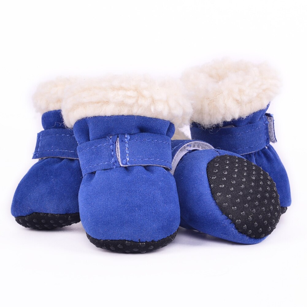 4Pcs Winter Pet Dog Shoes Anti-slip Snow Boots Thick Warm Cat Puppy Shoes Socks Boots for Chihuahua Yorkshire: L / M