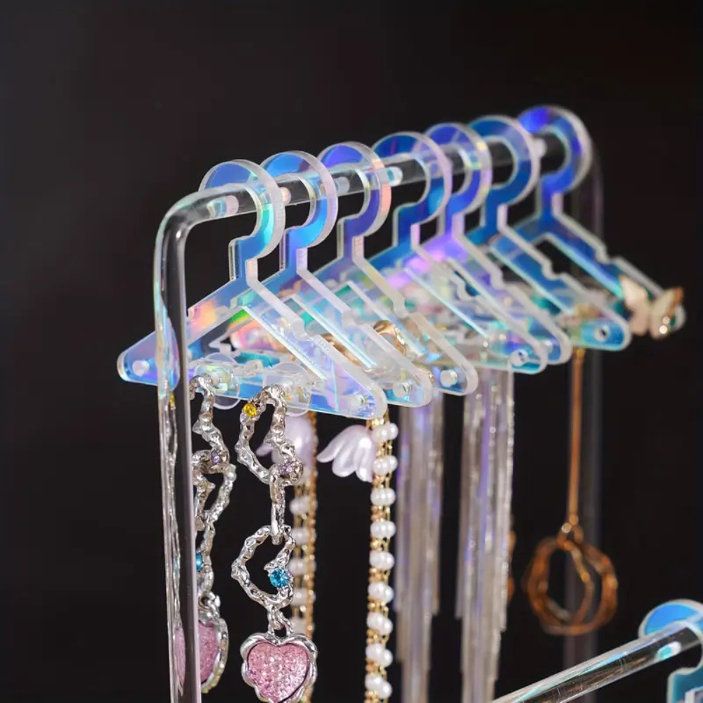 Jewelry Organizer 16pcs Hangers Shaped Jewelry Holder Detachable Acrylic Dangle Earrings Display Racks Transparent Stable