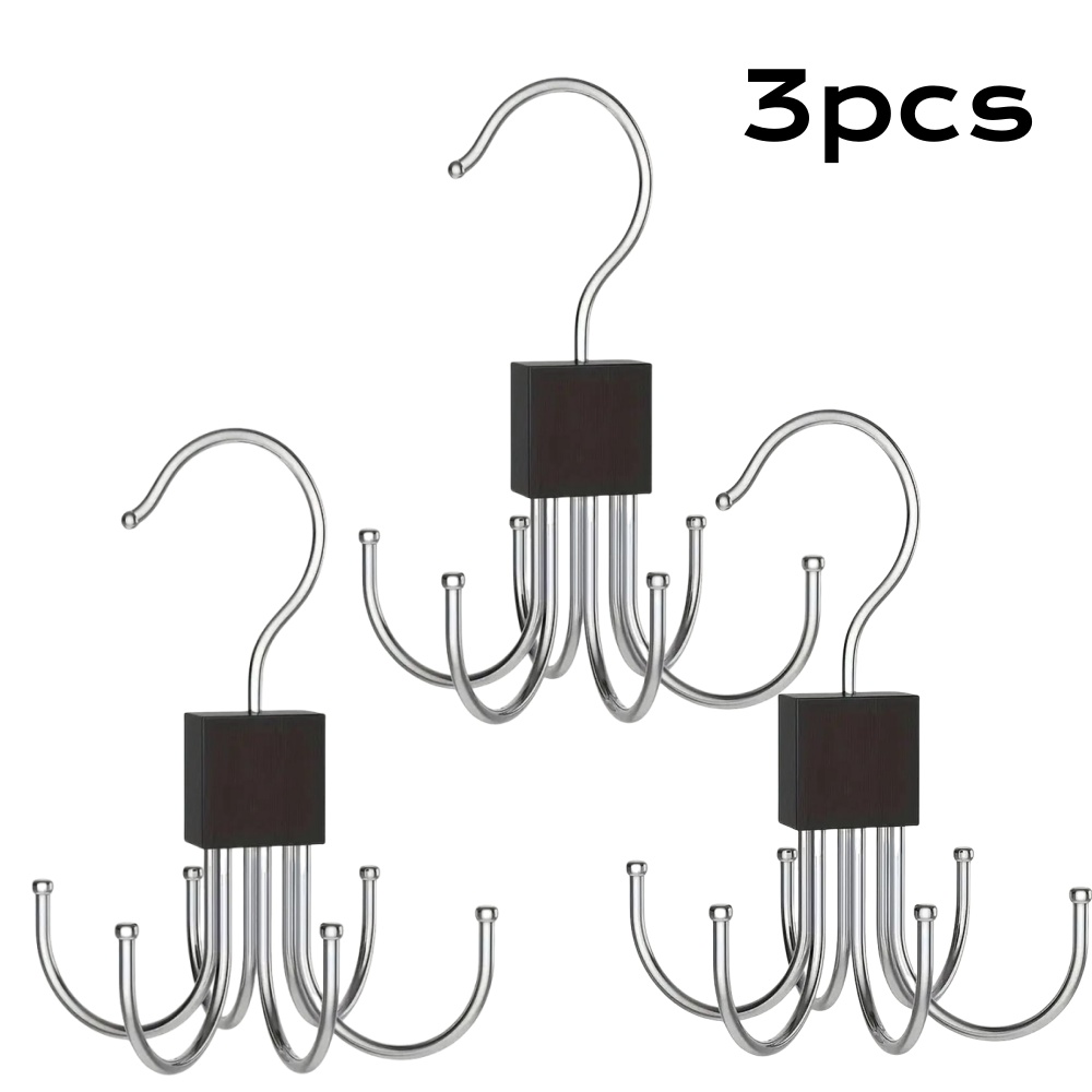 360 ° Roterende Opslag Hanger Haak Multi-Klauw Tas Metalen Riemen Rek Houten Organizer Voor Bh Stropdassen Sjaals Huishoudelijke Kast Acces: Licht Geel