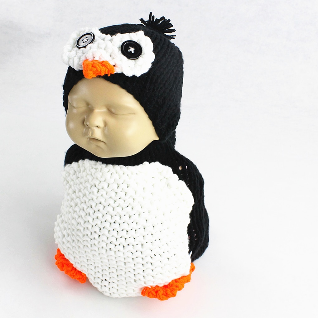 Handgemaakte baby dieren stijl foto prop outfit kleding wol breien haak fotografie hoed stoffen set