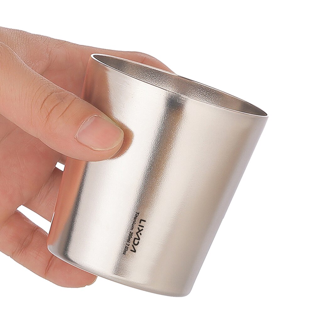 Lixada 200/120Ml Titanium Cup Double Wall Titanium Bier Kopje Water Cup Thee Mok Voor Outdoor Camping Wandelen backpacken Reizen