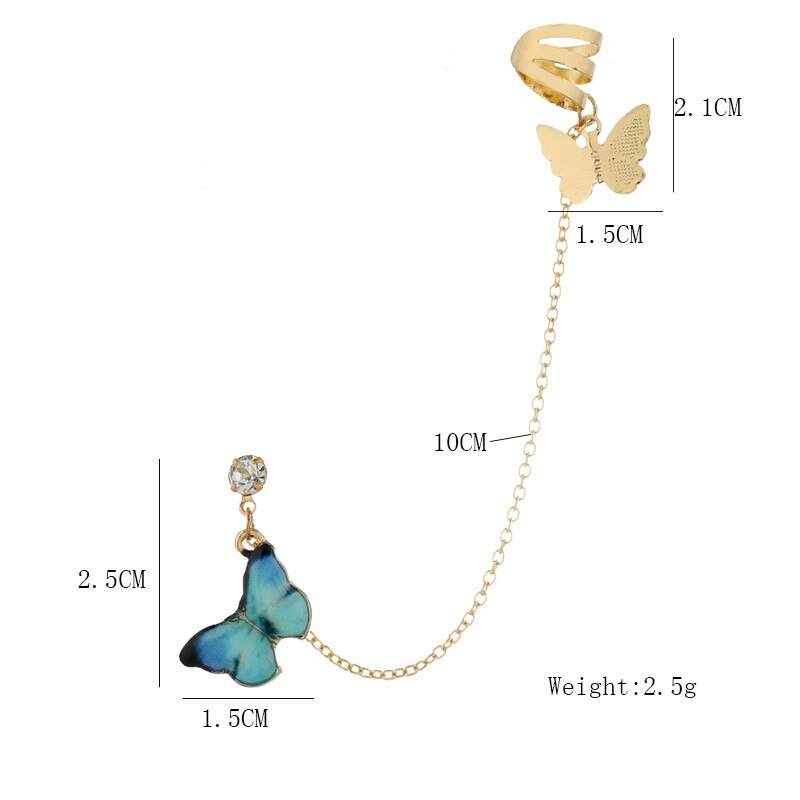 Twee Vlinder Crystal Earringlong Tassel Dangle Oorbellen Voor Vrouwen Verklaring Oorbellen Sieraden