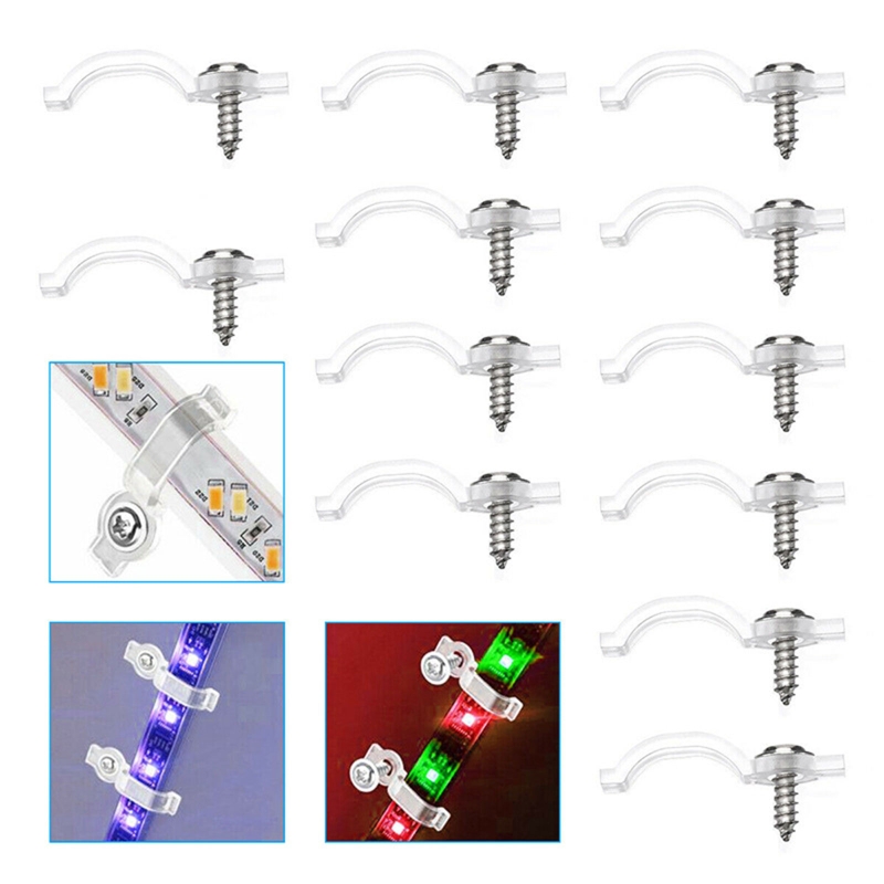 100x Een-Side Bevestiging Clips Led Strip Licht Montagebeugels Enkele Schroef