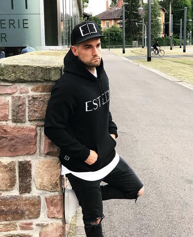 Herrtröja höst vinter tryckt tröja luva långärmad tröja fitness löpträningsdräkt andningsbara joggingtoppar