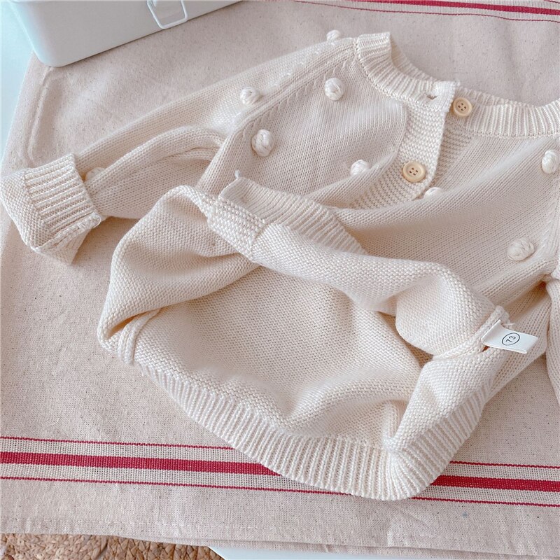 Baby Kids Clothes Girls Sweaters Autumn Cute Solid Knitted Coat for Girl 100% Cotton Long Sleeve Children's Clothing