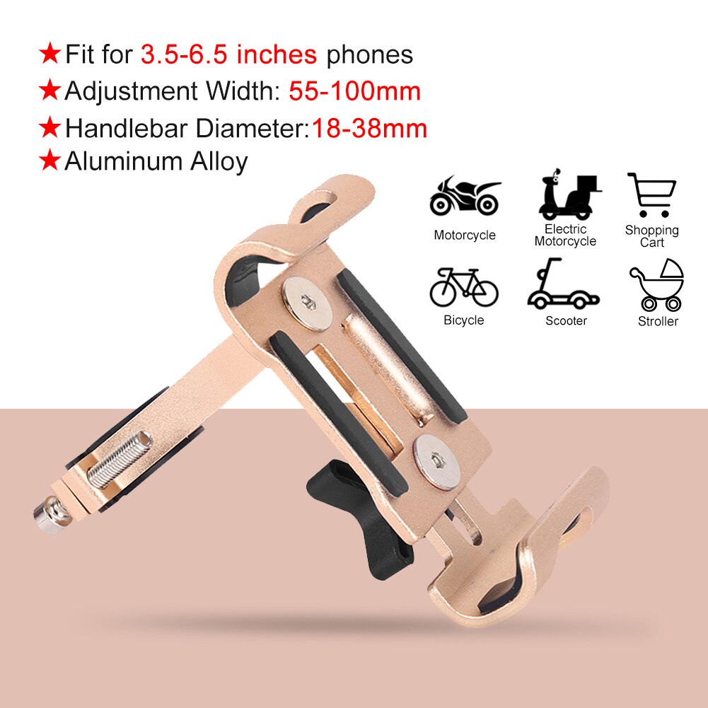 Aubtec Motorcycle Mtb Fiets Stuur Mount Mobiele Telefoon Houder Gps Fiets Telefoon Houder Fiets Accessoires: Golden Fixed