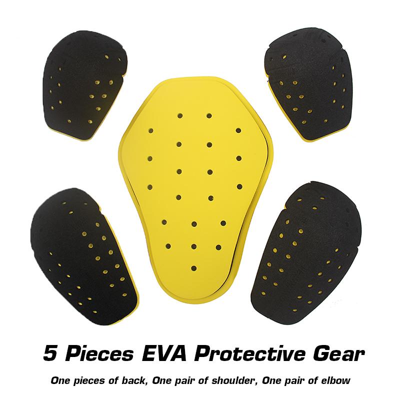 5 Pieces Motocross Racing Protector EVA High Foaming Motorcycle Shoulders Elbows Back Protective Gear Knee pads 2 pieces: JACKET PADS