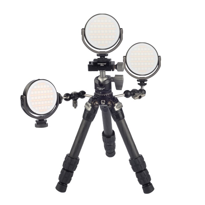 FOTOBETTER Regolabile HA CONDOTTO LA Luce Video Rotondo RGB Full Color Luce di Riempimento Fotografia di Illuminazione con Estendere Braccio Magico