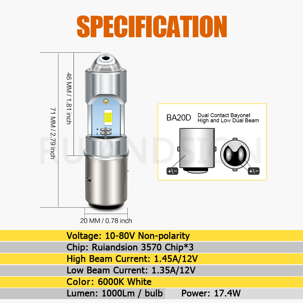 1PCS 18W H6 BA20D P15D P15D-25-3 P36D Lamp 6V 10-80V 6000K motorfiets Koplamp Moto LED Super Heldere Autobike Mistlamp ATV Lamp