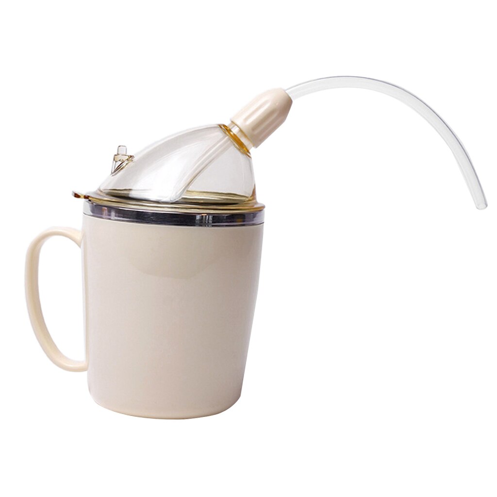 Taza con pajita para adultos, vaso con pajita para agua líquida para personas mayores con agarre suave, a prueba de derrames, ayuda para beber, 1 unidad
