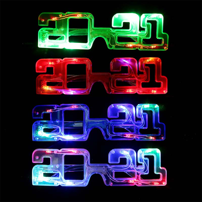 4 pièces LED en plastique éclairage jouets numérique lunettes 8 lumières jeu de rôle accessoires photo vêtements accessoires couleur aléatoire