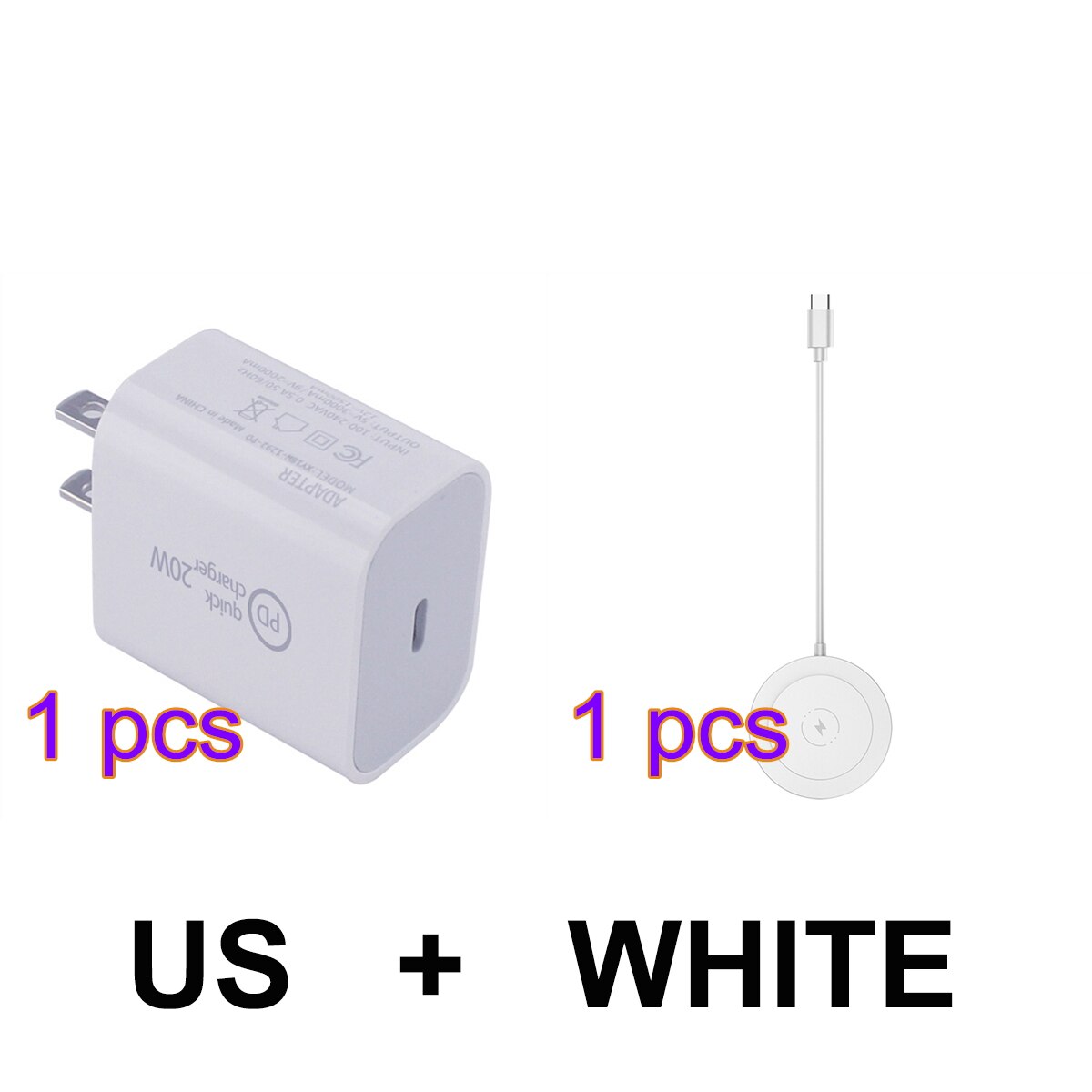 15W Magnet Wireless Charger For iPhone 12 Pro max 12 mini Magnetic Charger Phone Charger For iPhone 12pro 12 Charger USB Adapter: US WHITE