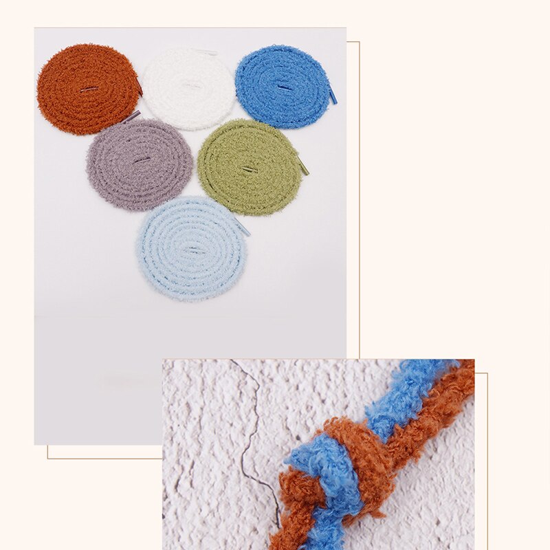 1 para 120/140/160cm ręcznik pluszowe okrągłe sznurowadła 6.5mm Premium Fluff miękkie sznurowadła Caterpillar dla Sneakers obuwie sportowe