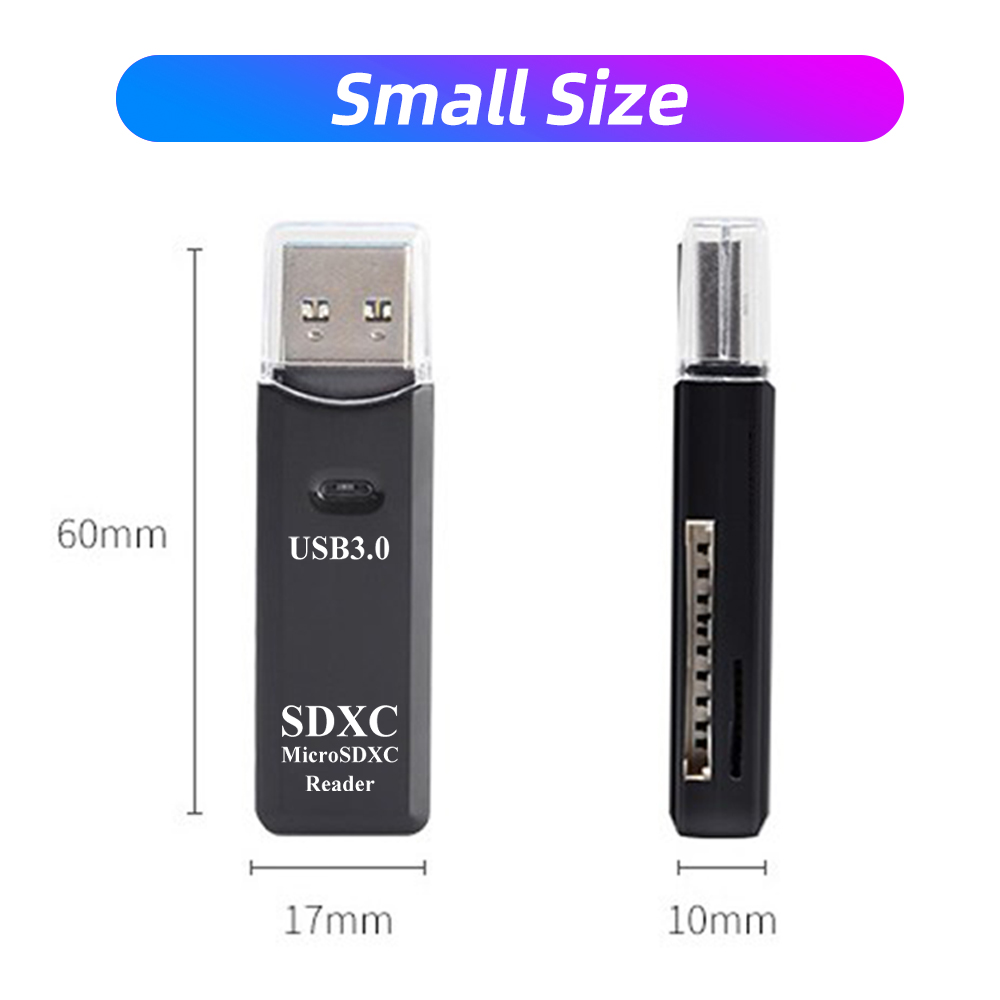 Usb 3.0 2 in 1 kortlæser til pc micro sd tf kort hukommelseslæser usb 3 multi-kort skriver adapter flashdrev bærbar tilbehør