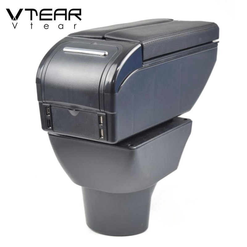 Vtear for Hyundai i20 car armrest leather arm rest usb storage box ABS center console accessories interior parts automobile