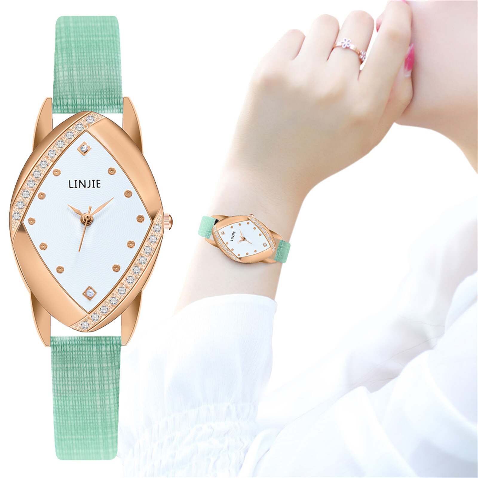 Sleek Minimalistische Vrouwen Quartz Exquisite Horloge Lederen Band Rechthoek Horloges Vrouwen Quartz Armband Horloges Dames Klok